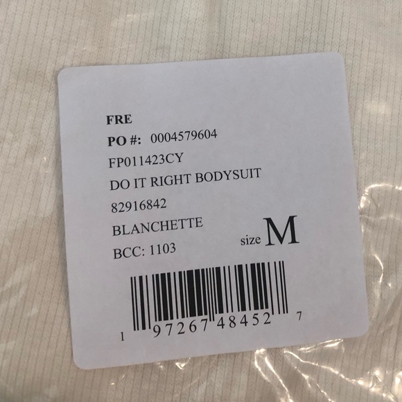Free People Do It Right Bodysuit In Blanche. NWT! Sz M & L - Picture 9 of 11